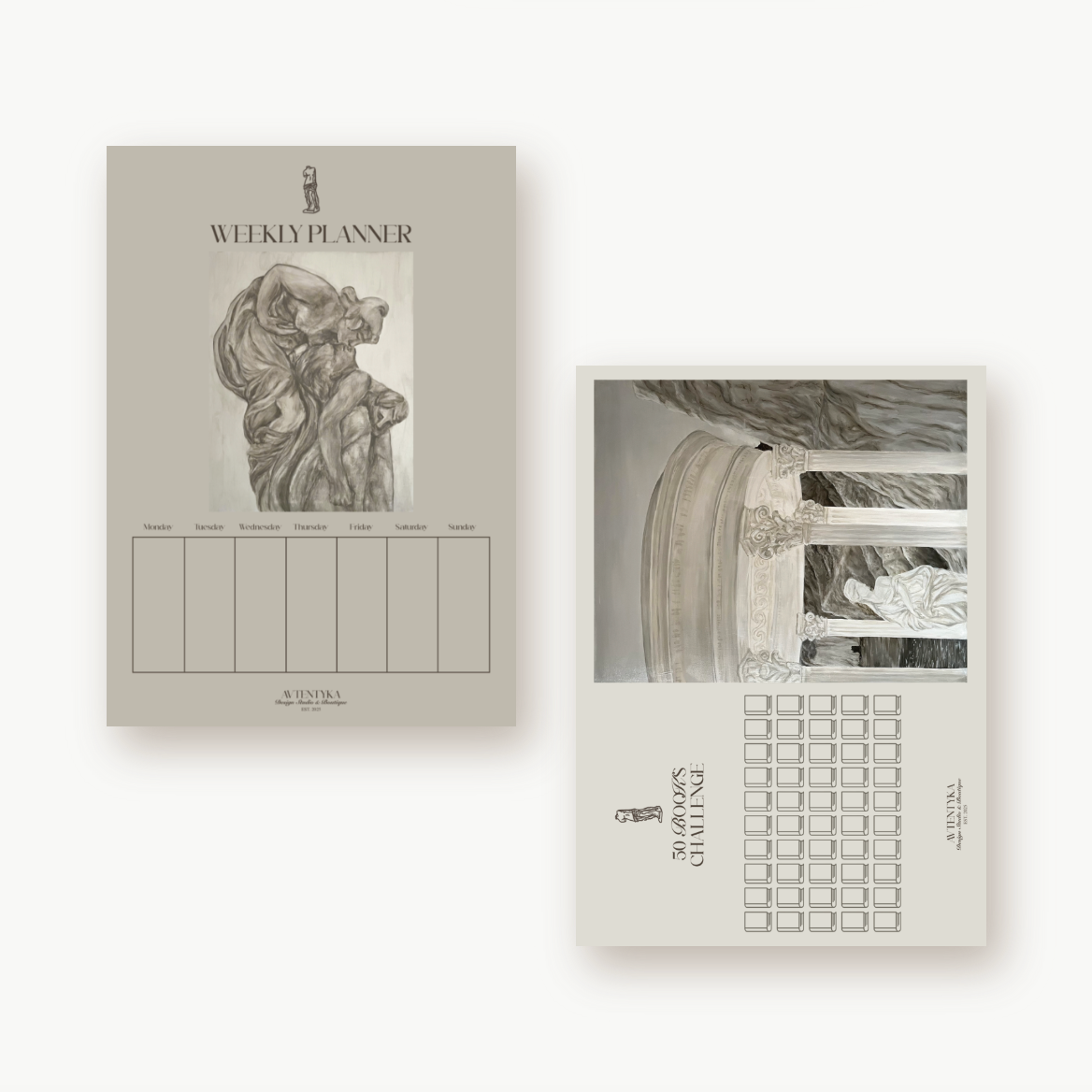 2-Poster Set (Weekly Planner & 50 Book Challenge)